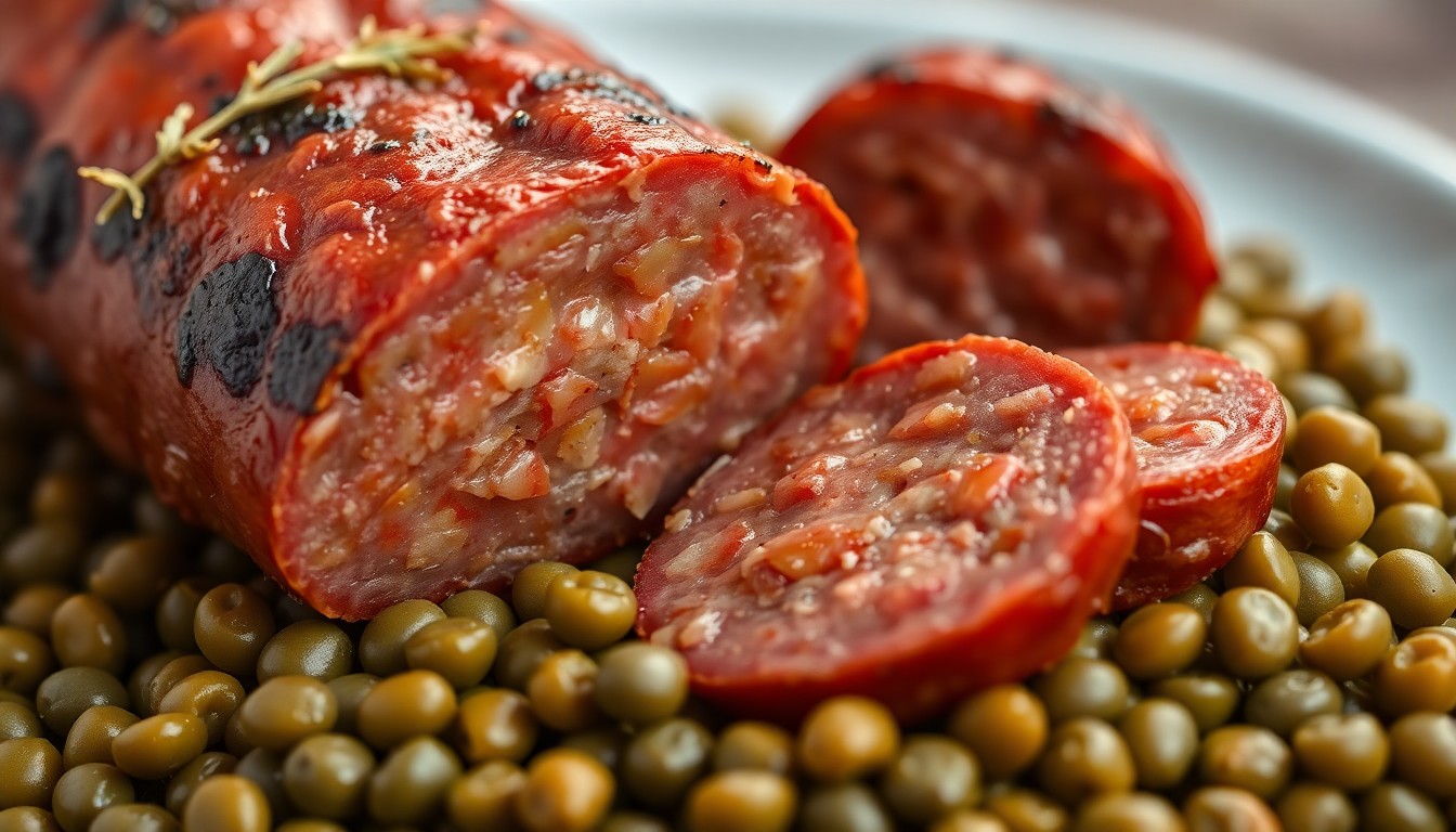 Recette Classique  Saucisson à Cuire aux Lentilles, un Plat Réconfortant
